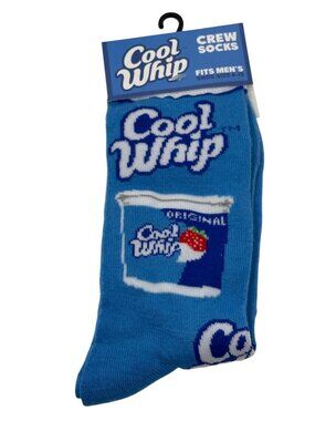 Cool Whip Crew Socks Mens 6-12 Food Graphic Novelty